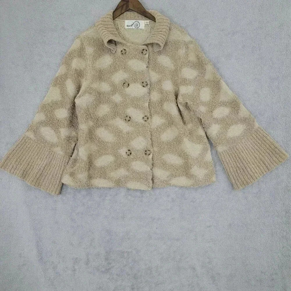 Anthropologie Rosie Neira Womens Wool Blend Cardigan Sweater L  20PT